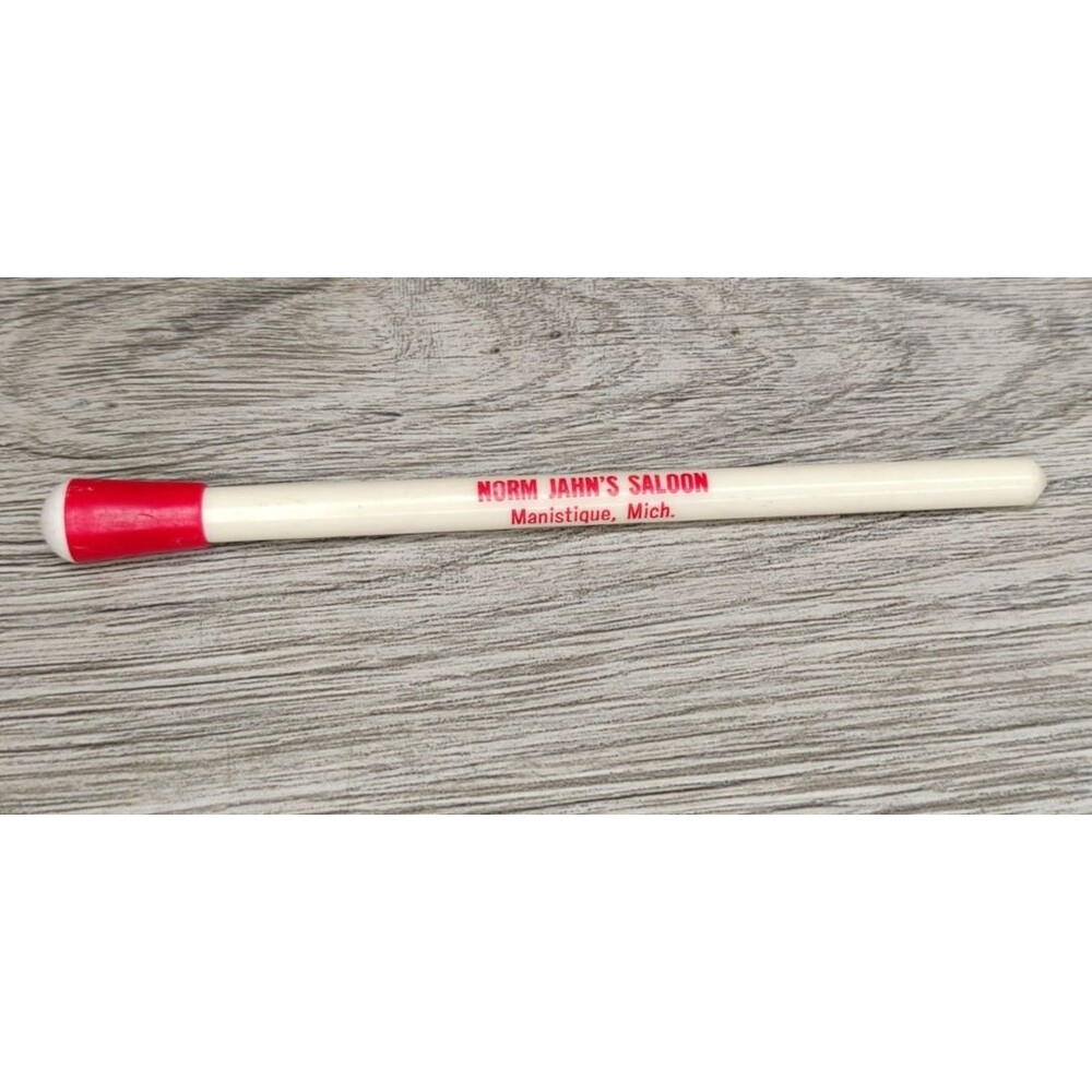 VTG Norm Jahns Saloon, Manistique, Michigan, Advertising Pen Match Stick Shape